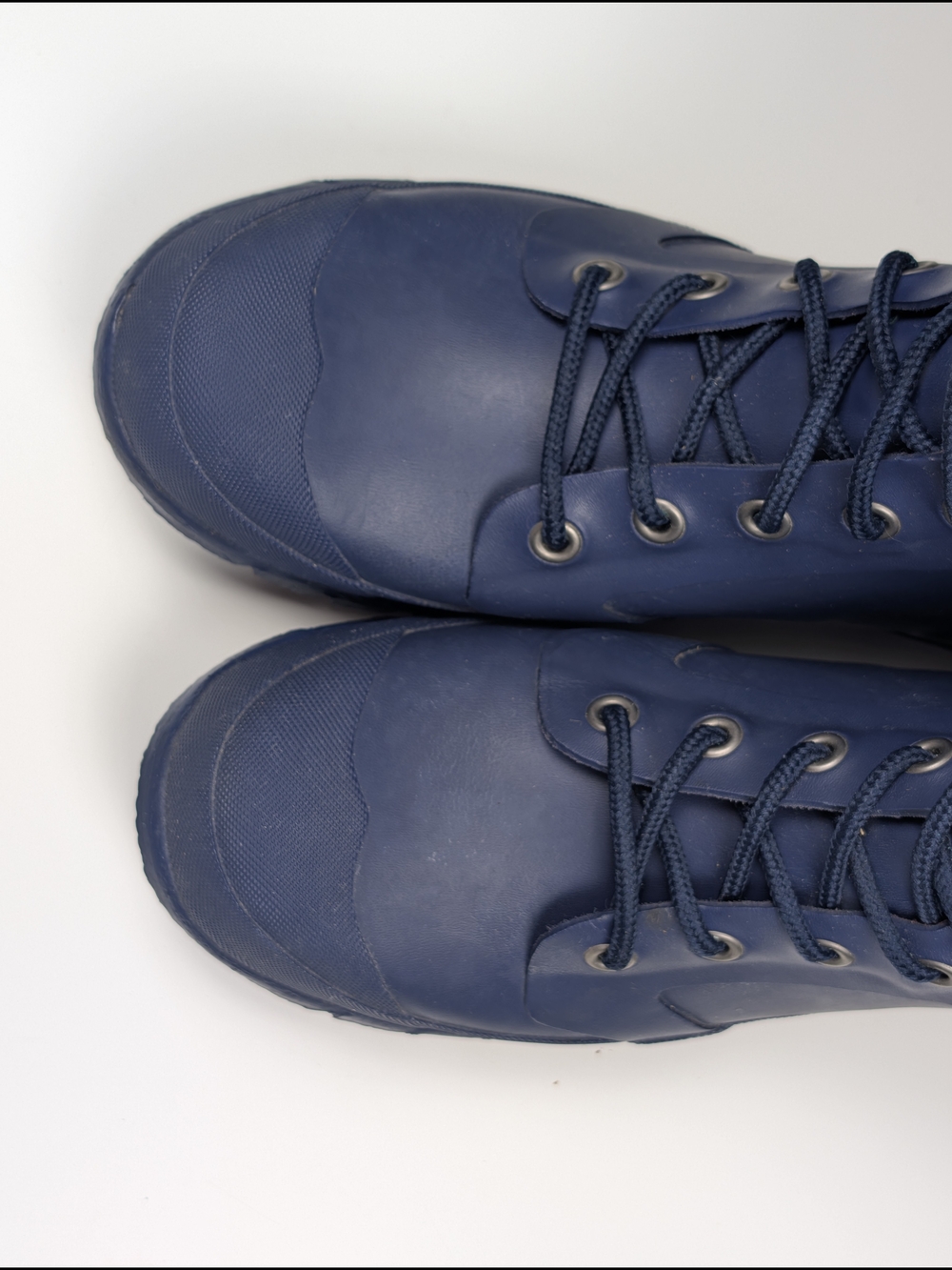 Lauren Ralph Lauren Womens 8B Mikenna Navy Blue Rubber Lace Up Ankle Rain Boots - Picture 3 of 6